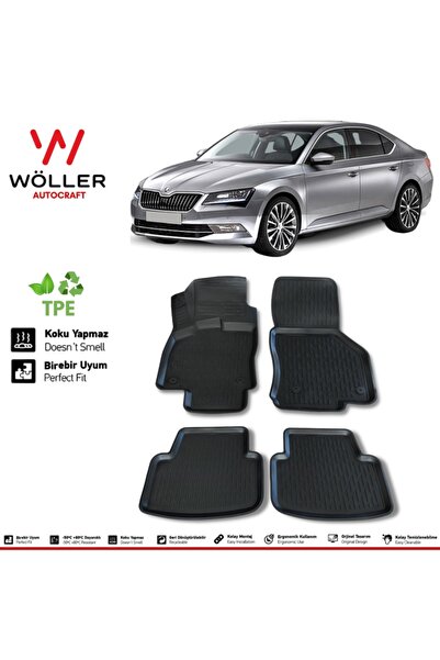 wöller Skoda Superb Paspas 2015 Sonrası 3d Havuzlu Paspas