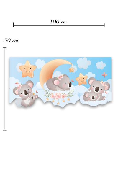 Sepet Yıldızı Autocolant de perete pentru camera bebelușului pentru copii Koala albastru - 100x50 Cm