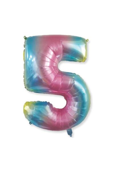 LOTUS PARTY عدد 5 76 سم بالون فويل ملون بألوان قوس قزح يونيكورن