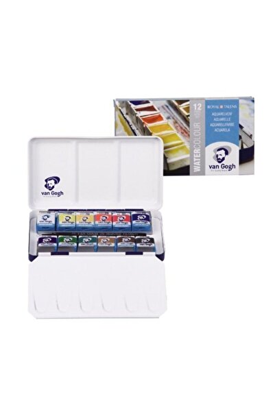 Talens Van Gogh 1/2 Tablet Sulu Boya 12 Renk Metal Kutu