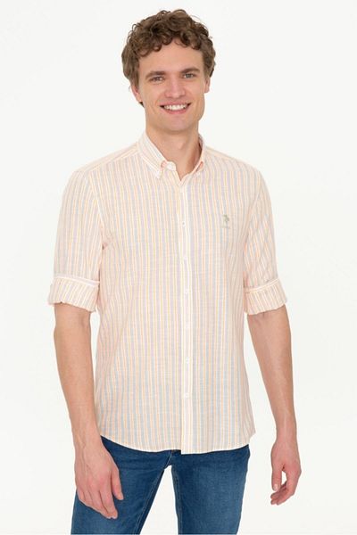 U.S. Polo Assn. Μπεζ ανδρικό πουκάμισο