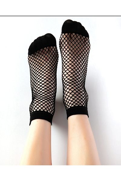 Meguca Socks Дамски черни мрежести чорапи 3 чифта
