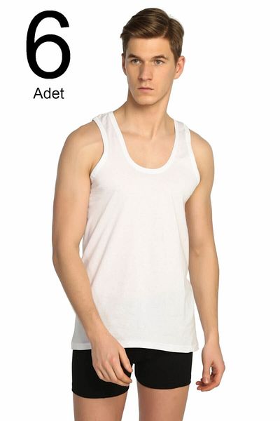 Tutku Ανδρικό λευκό 6 Pack Classic Singlet Elf568t0101ccm6