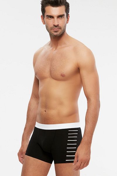Kom Contra Side ριγέ ριγέ Boxer Black New Season (1 κομμάτι οικονομικό)