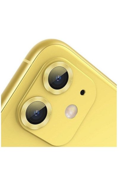 TEKNOPARKTA Iphone 11 Camera Protective Lens Lens Metal Framed Set of 2 Gold