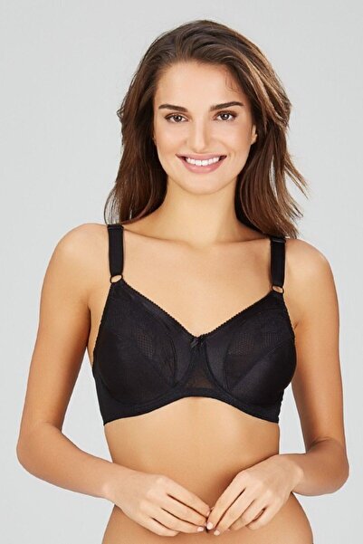 Kom Жіночий чорний бюстгальтер, що робить груди меншими