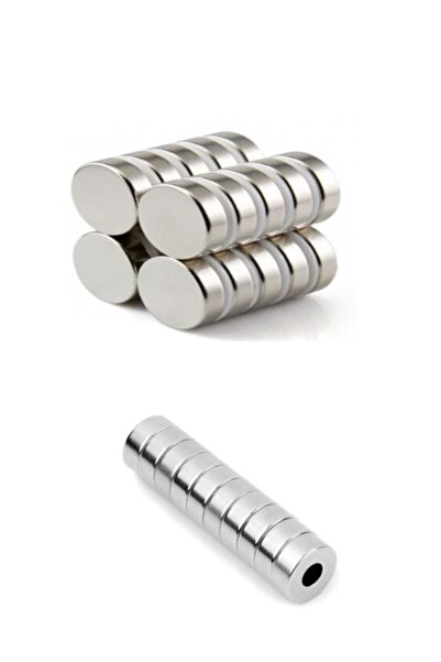 Hdg Güçlü Yuvarlak Neodyum Mıknatıslar - 1 Adet 15x5 Mm + 1 Adet Delikli 15x5...