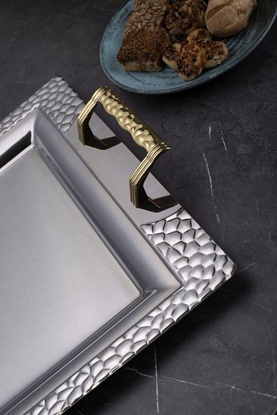ÖZBURAK Honeycomb Gold Tea and Presentation Tray