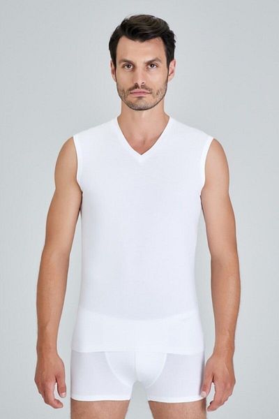 Kom Men's Black Francesco V-Neck Undershirt
