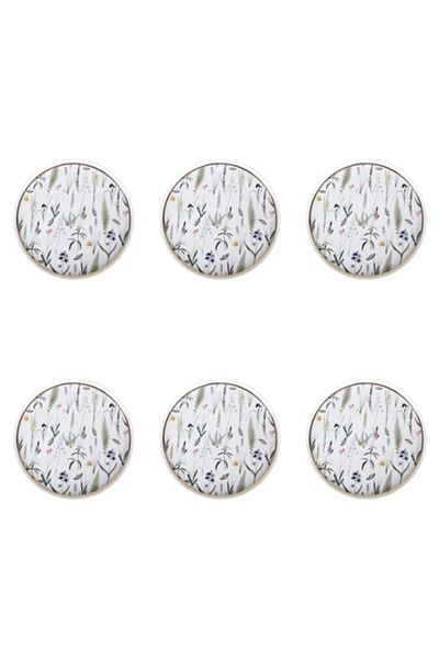 Porland Botanical Pattern Flat Plate 27cm Set of 6