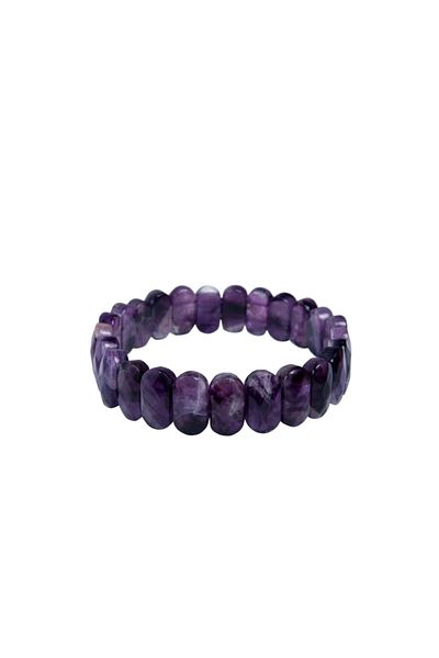 Saff Doğal Taş Certified Amethyst Natural Stone Square Bracelet210143