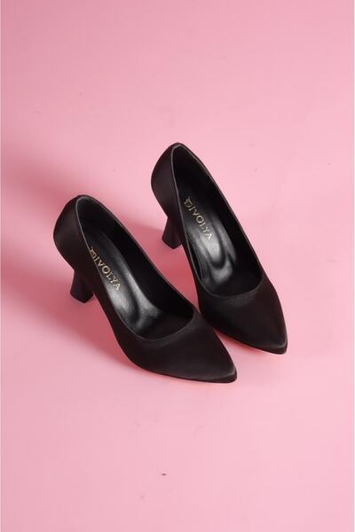 DİVOLYA Vest Black Satin Daily Use Stiletto
