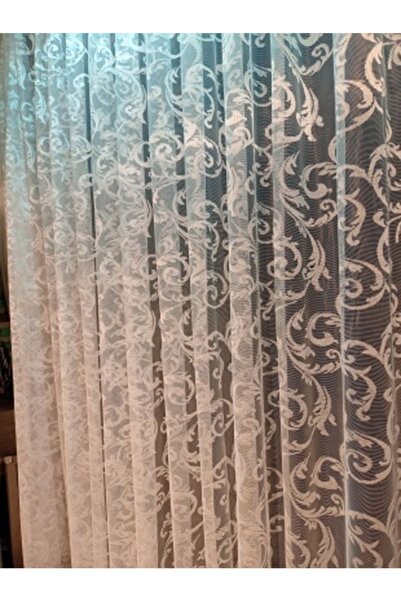 DNZEVGEREÇLERİ Şal Desen Örme 1/3 Sık Pileli Modern Tül Perde