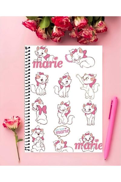 animeandyourworld Marie Notebook 1 Piece - A4 Size 21*29 Cm, Special Design, Ringed Unlined Large Size
