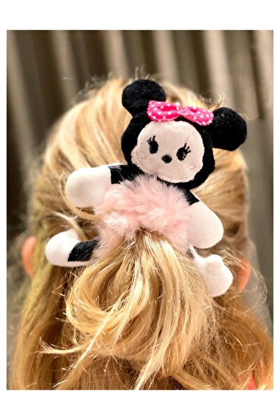 QUEEN AKSESUAR Pofuduk Tüylü Peluş Minnie Mouse Oyuncak Lastik Toka Yetişkin ...