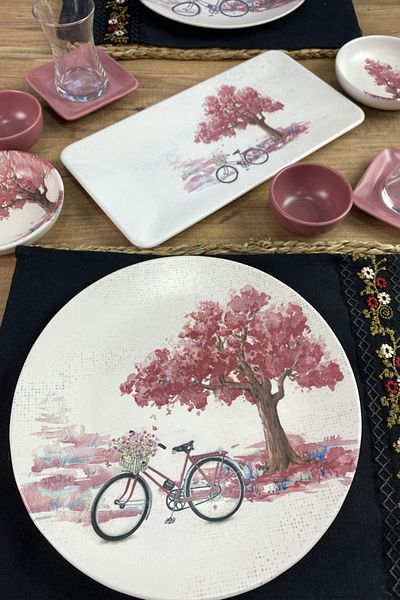 Keramika Bicycle Breakfast Set 11 Pieces for 2 People