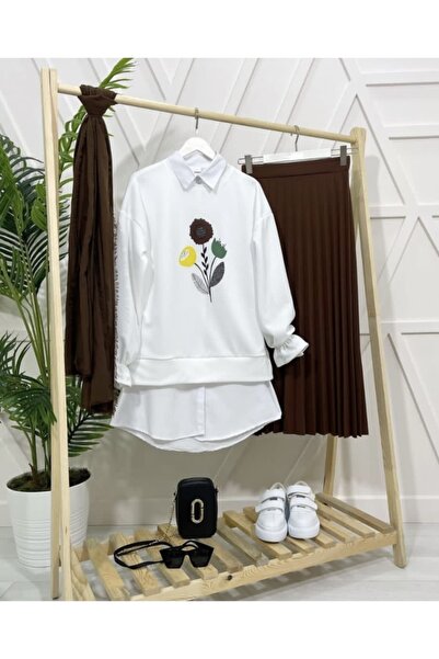 YILMAZBARMAZ Γυναικεία Πλισέ Φούστα τουνίκ Σετ Daisy Printed