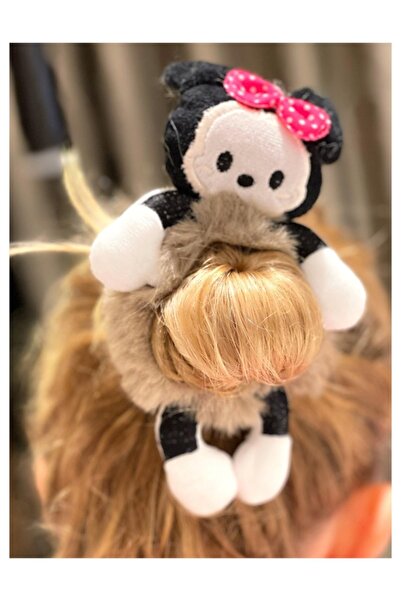 QUEEN AKSESUAR Pahuljasta krznena Pliš Minnie Mouse igračka gumena kopča za o...