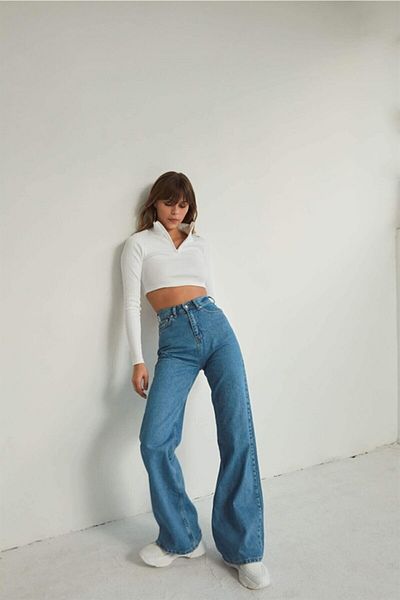 Trn JNS Extra High A.c.a.i.p S.o.l.m.a.z Blue Loose Jeans Pantaloni Palazzo (super High)