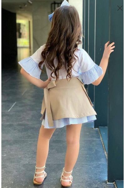 nisaykids Комплект блуза и корона за момиче с връзки на талията