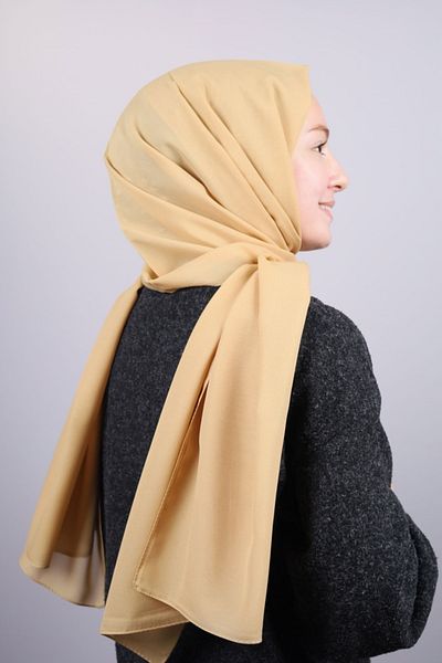 scarfella Solid Color Chiffon Shawl - Pattern -03 - Color-04