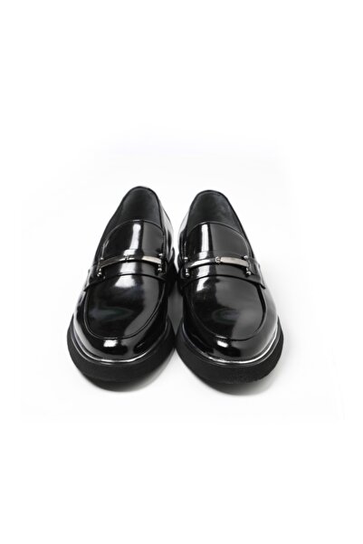 John May Ανδρικά παπούτσια Oxford/παπούτσια Ka-e2301 Black Needle με τύπωμα λουστρίνι