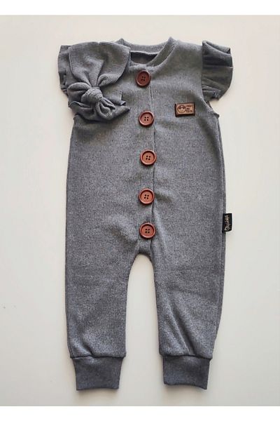 DIDuStore 3/18 Months Baby Girl Clothing Models Summer Ribbed Girl's Clothes Jumpsuit with Hair Band