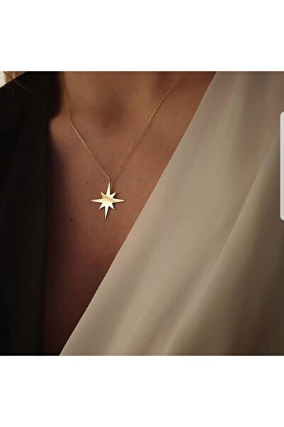 Dmn telkari Silver Kutup Yıldızı Model Altın Kaplama Gümüş Kolye