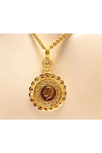 Güler Kuyumculuk Altın Baskı Çeyrek Altınlı Halat Zincir