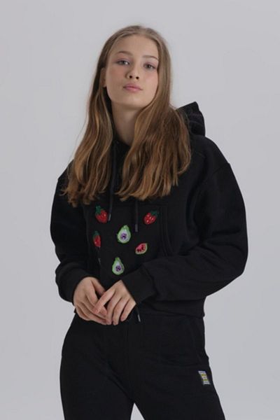 DAVID&GERENZO Hanorac cu glugă cu trei fire cu accesorii Black Fruit