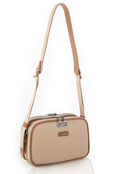By Hakan Byhakan Nas Bag-1207 ανάγλυφη γυναικεία τσάντα ώμου Mink Tan