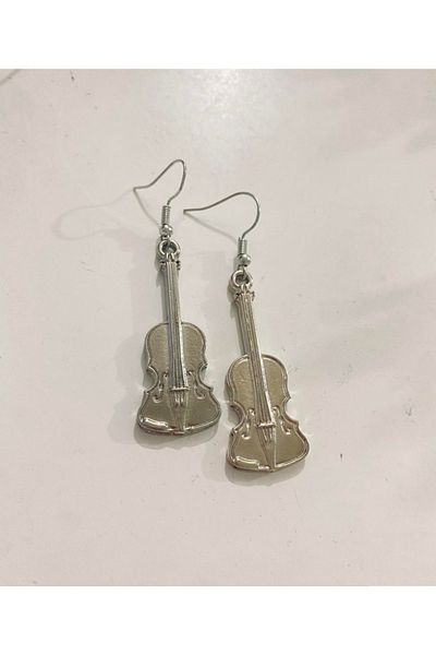 Herşey Nota Violin Earrings