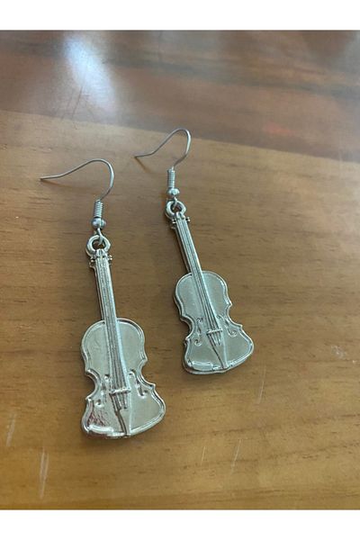 Herşey Nota Violin Earrings