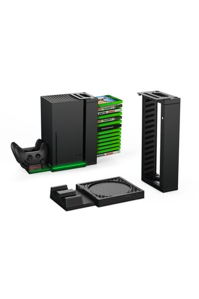 CAFELE Tyx-0667 Xbox Series X Oyun Hazneli Fanlı Led Göstergeli Şarj Stand