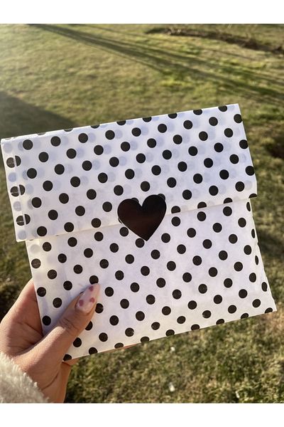 Hayal.kirtasiyesi Patterned pouch polka dot 10 pieces 18x33 cm