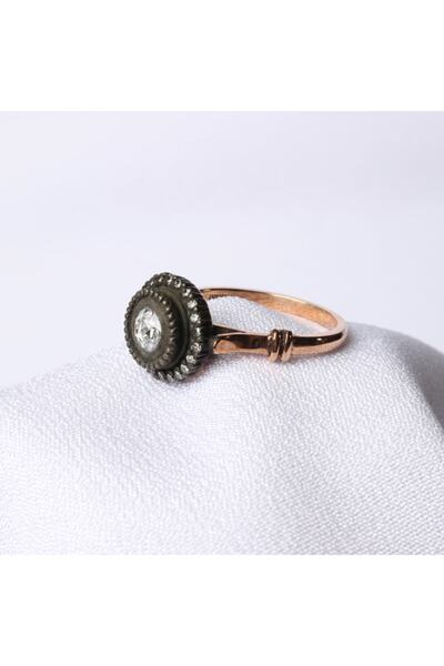 Altınöz Mücevherat Elmas Tektaş Rose Altın Yüzük