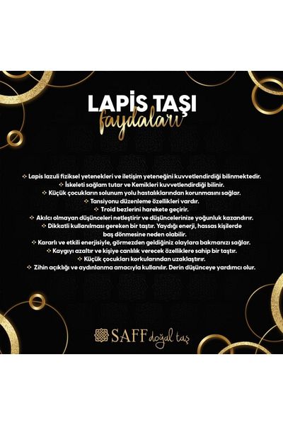 Saff Doğal Taş سوار مربع من حجر اللازورد الطبيعي المعتمد201641