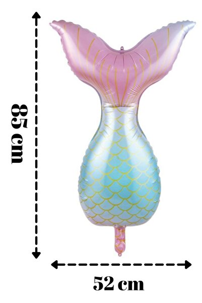 ELGALA Folyo Balon Deniz Kızı Kuyruğu Figürlü Helyum Balon