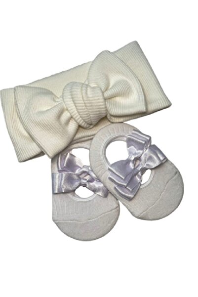 Brands White Baby Girl Ribbed Bandana Ballerina Socks Set