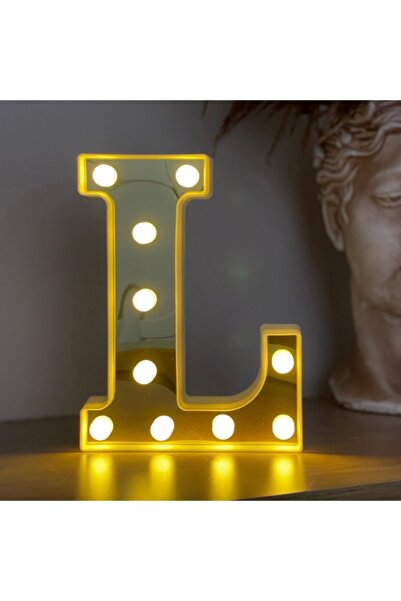 hediyeofisi Büyük Boy Büyük Boy Led Işıklı 3d L Harfi Organizasyon Doğum Günü...