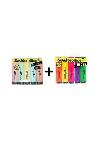 Scrikss Highlighter Pastel and Vibrant Colors Set of 2 F.k