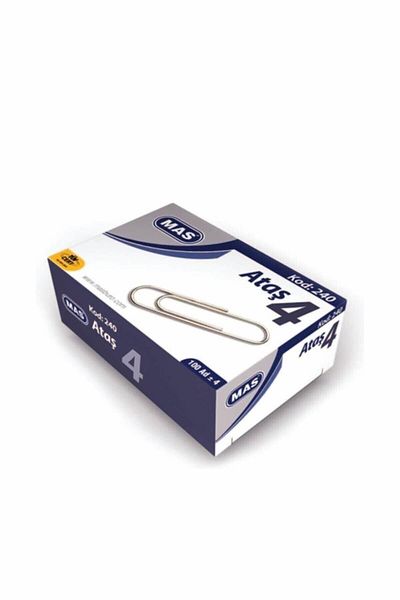 Mas Paper Clip Nickel Coated No:4 100 Pieces (24 Boxs)