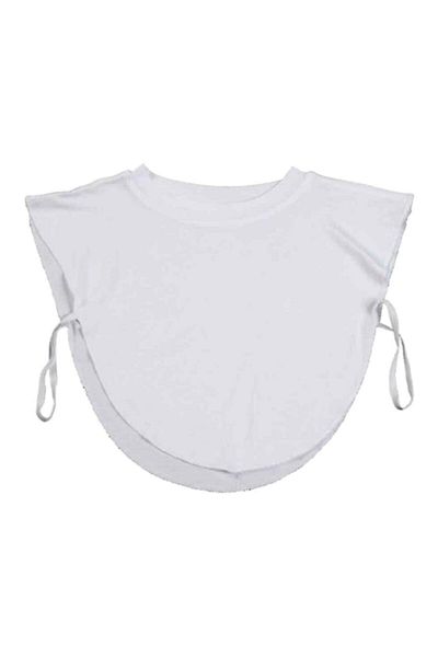 ZUBİZUBİ Hijab Set de 3: Boneta albă din bumbac pieptănat, guler, mânecă