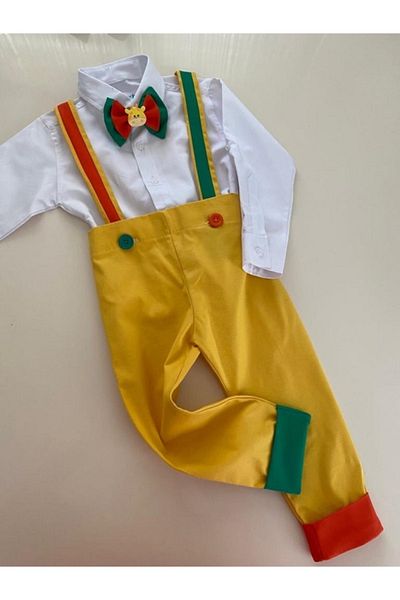 tubibebe Shirt Excluded.safari Colorful Salopet Set (SALOPET AND BOW TIE - SHIRT EXCLUDED.)