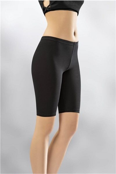 KOTA Leggings scurti pentru femei din bumbac pieptănat negru elastan, drept, fără model, cu talie înaltă, sezon nou