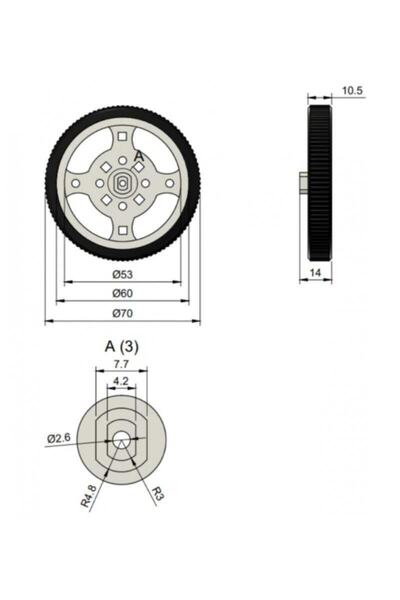Arduino Projeleri Geçmeli Tekerlek Arduino 6v 250rpm Motor Uyumlu