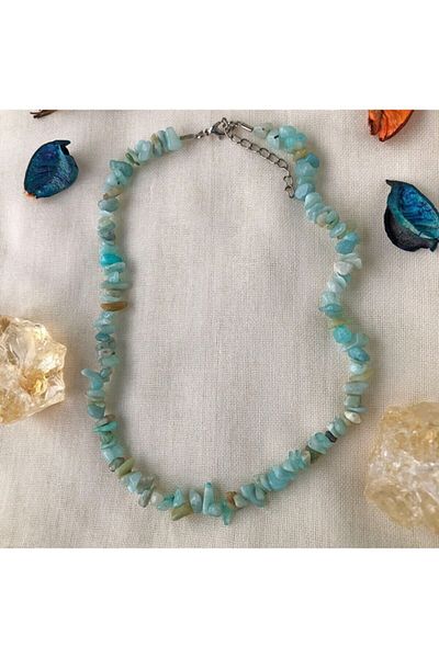 Armis Amazonite Stone Natural Cracked Stone Necklace