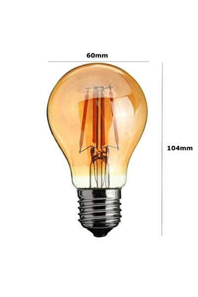 Heka Erd37 A60 Standart Tip Flamanlı Rustik Led Ampul 6 Watt