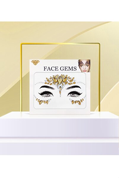 BP Tattoo Gold Renkli Kendinden Yapışkanlı Kristal Yüz Taşı Face Sticker