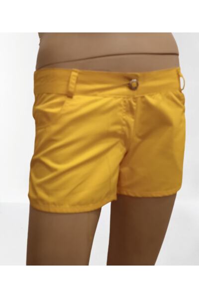 MasmaviMilla Pantaloni scurți galbeni de buzunar pentru femei